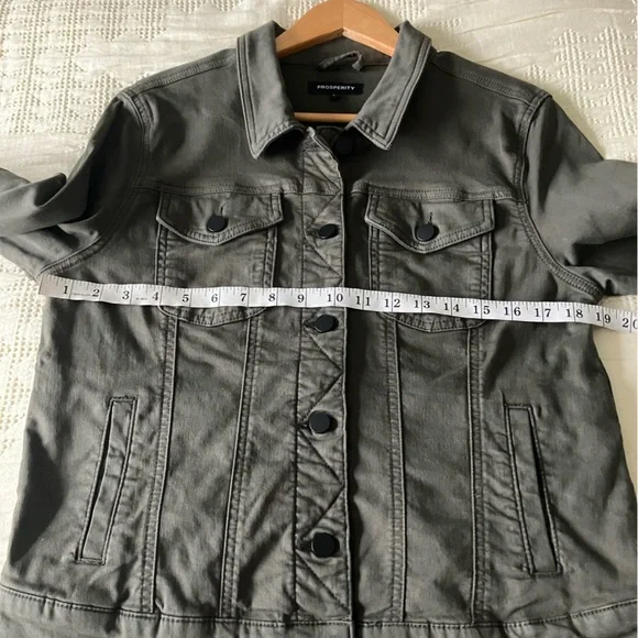 PROSPERITY Dark Greyish Green Denim Medium Weight Jacket Size L - Picture 7 of 10